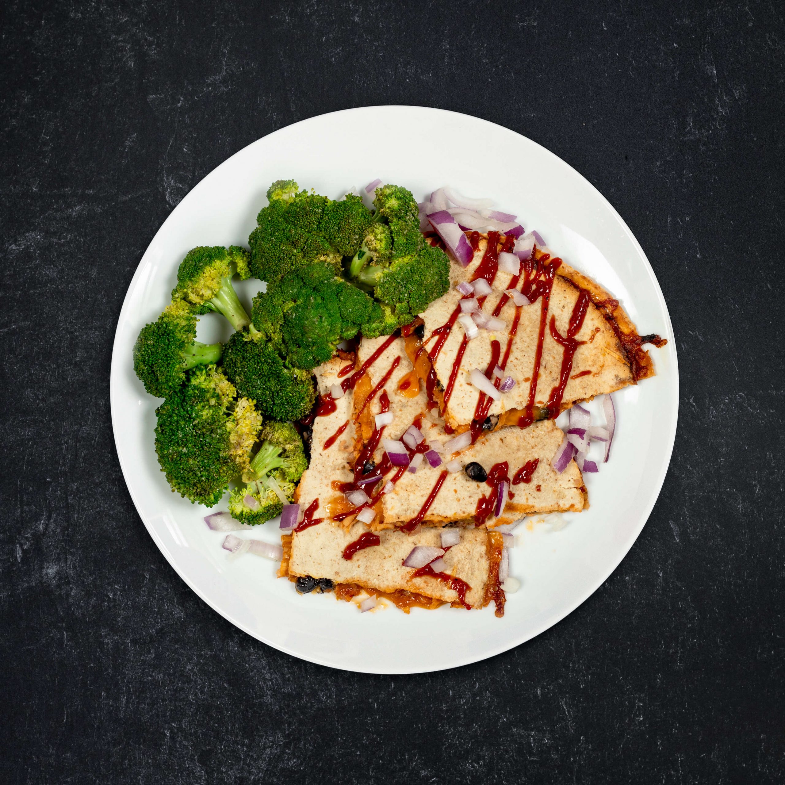Maple Bourbon BBQ Chicken Quesadilla on Low Carb Wrap