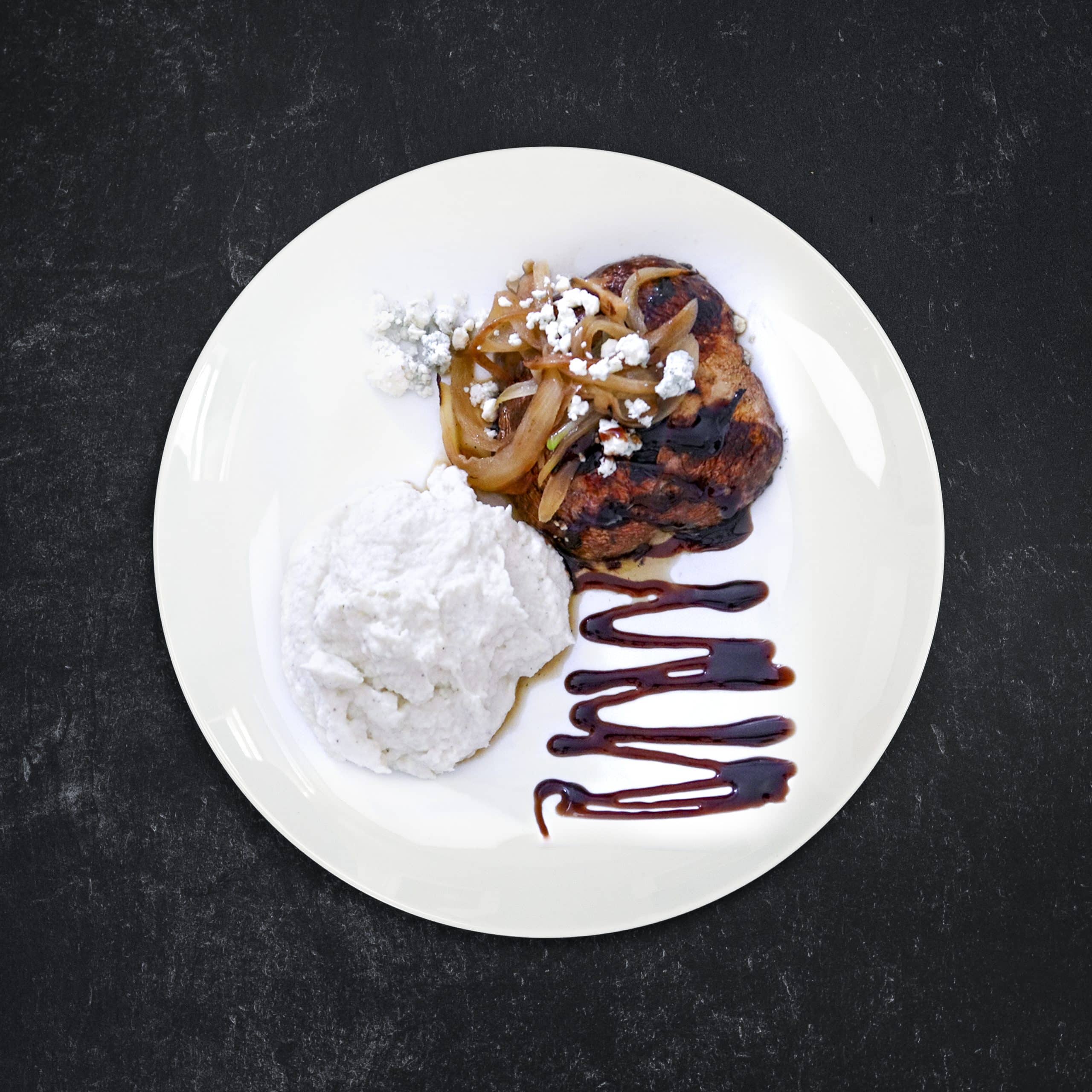 Grilled Portobello Mushroom with Blue Cheese and Balsamic Glaze