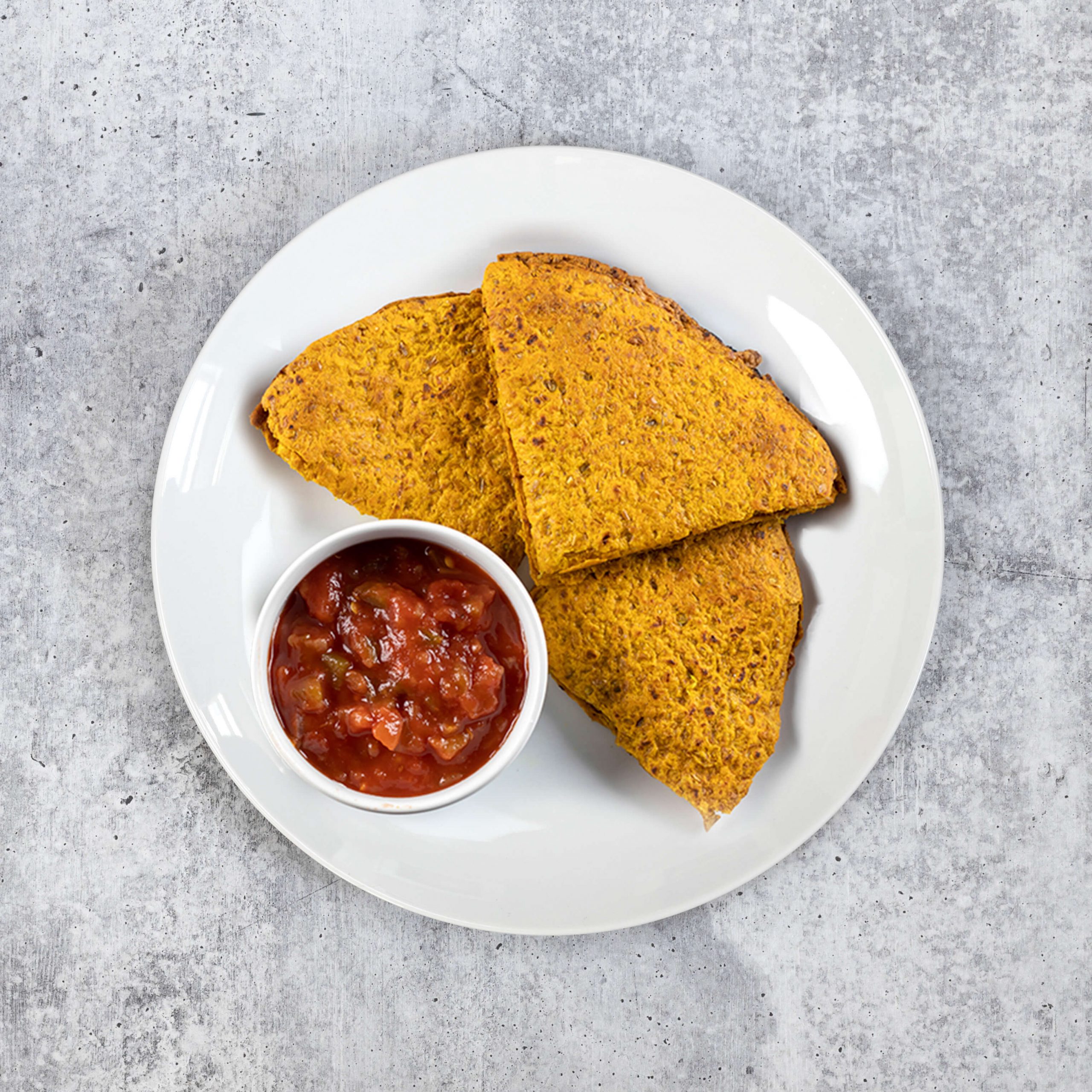 Chipotle Guacamole & Spinach Breakfast Quesadilla on Low Carb Tortilla