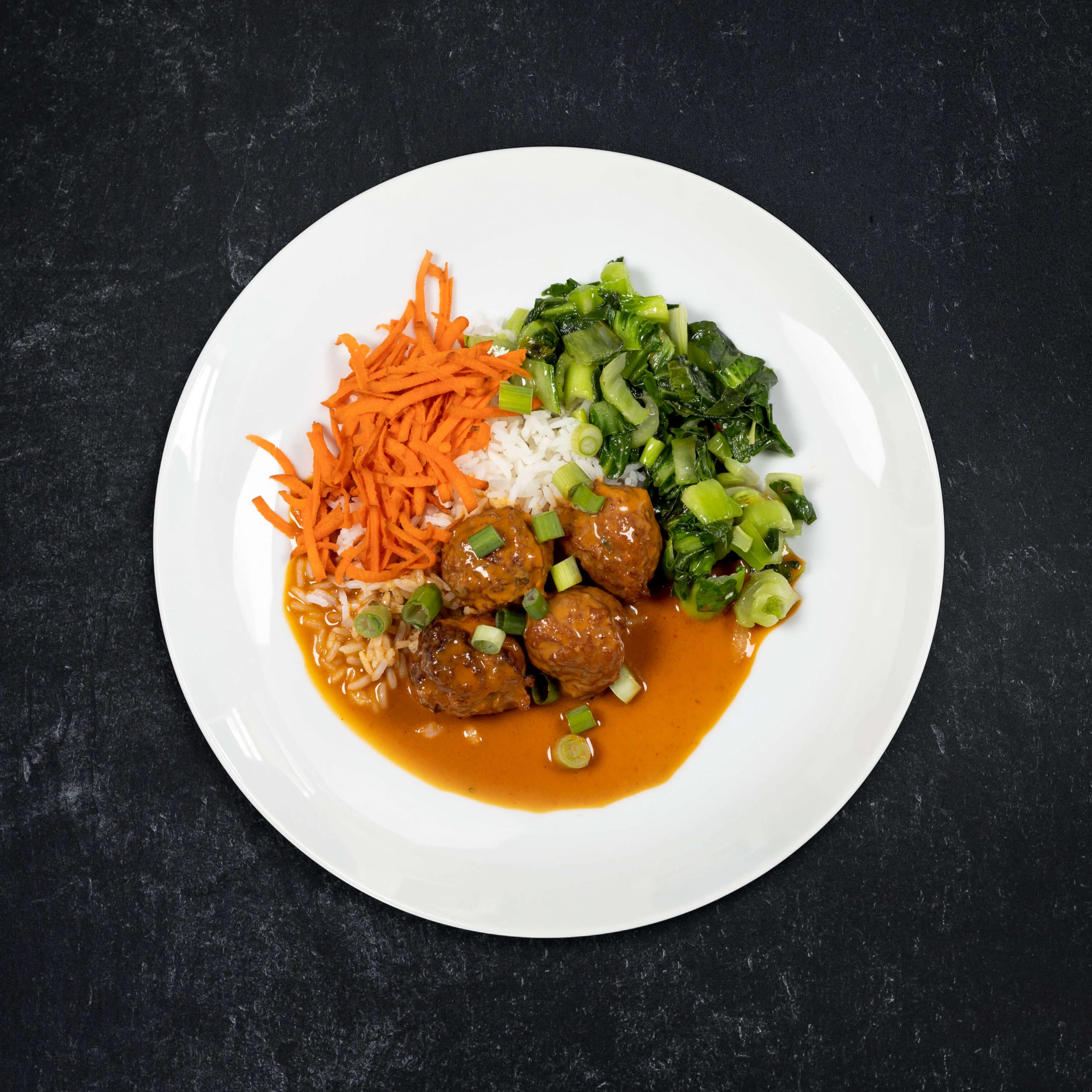 Thai Coconut Curry Turkey Meatballs over Jasmine Rice