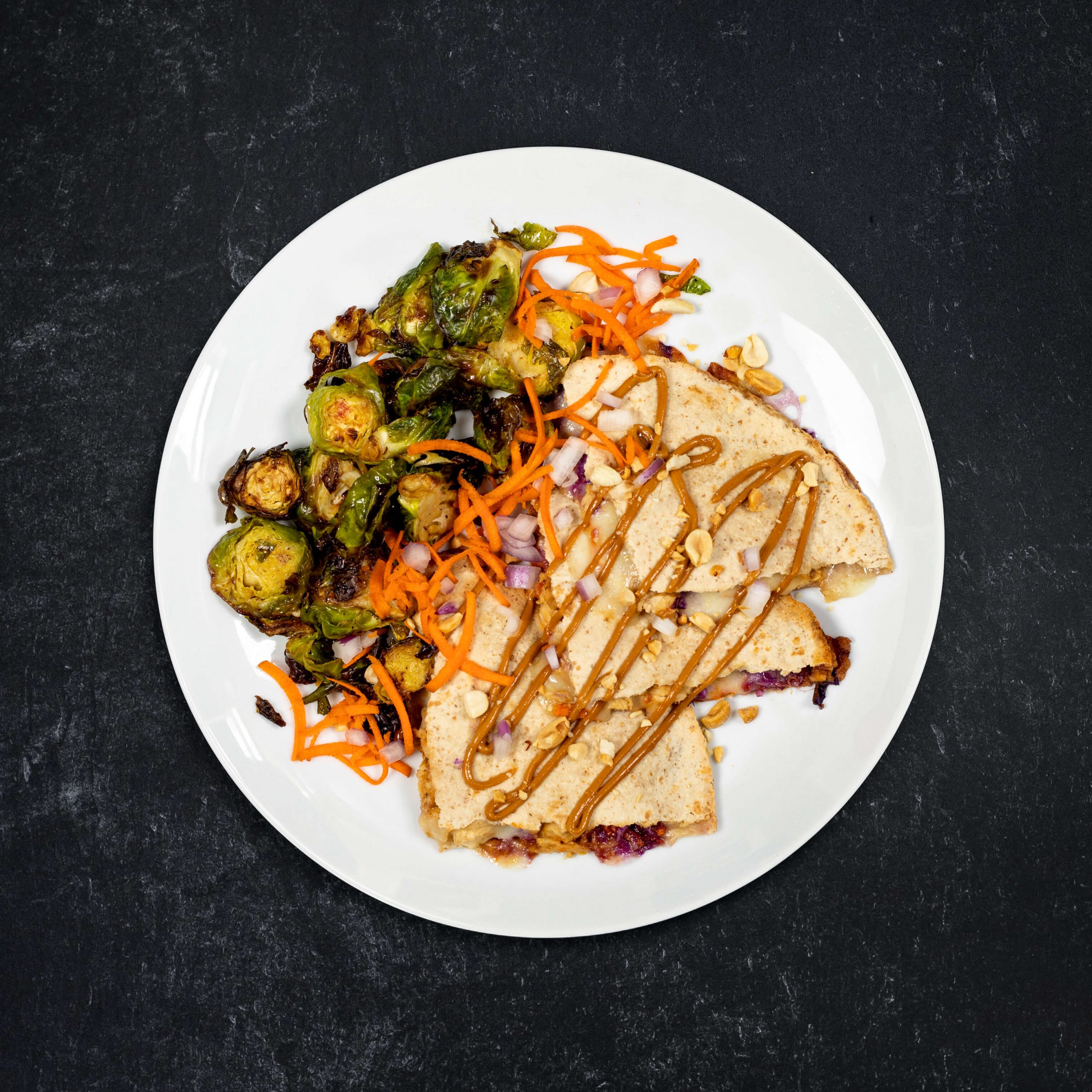 Thai Chicken Quesadilla on Low Carb Wrap