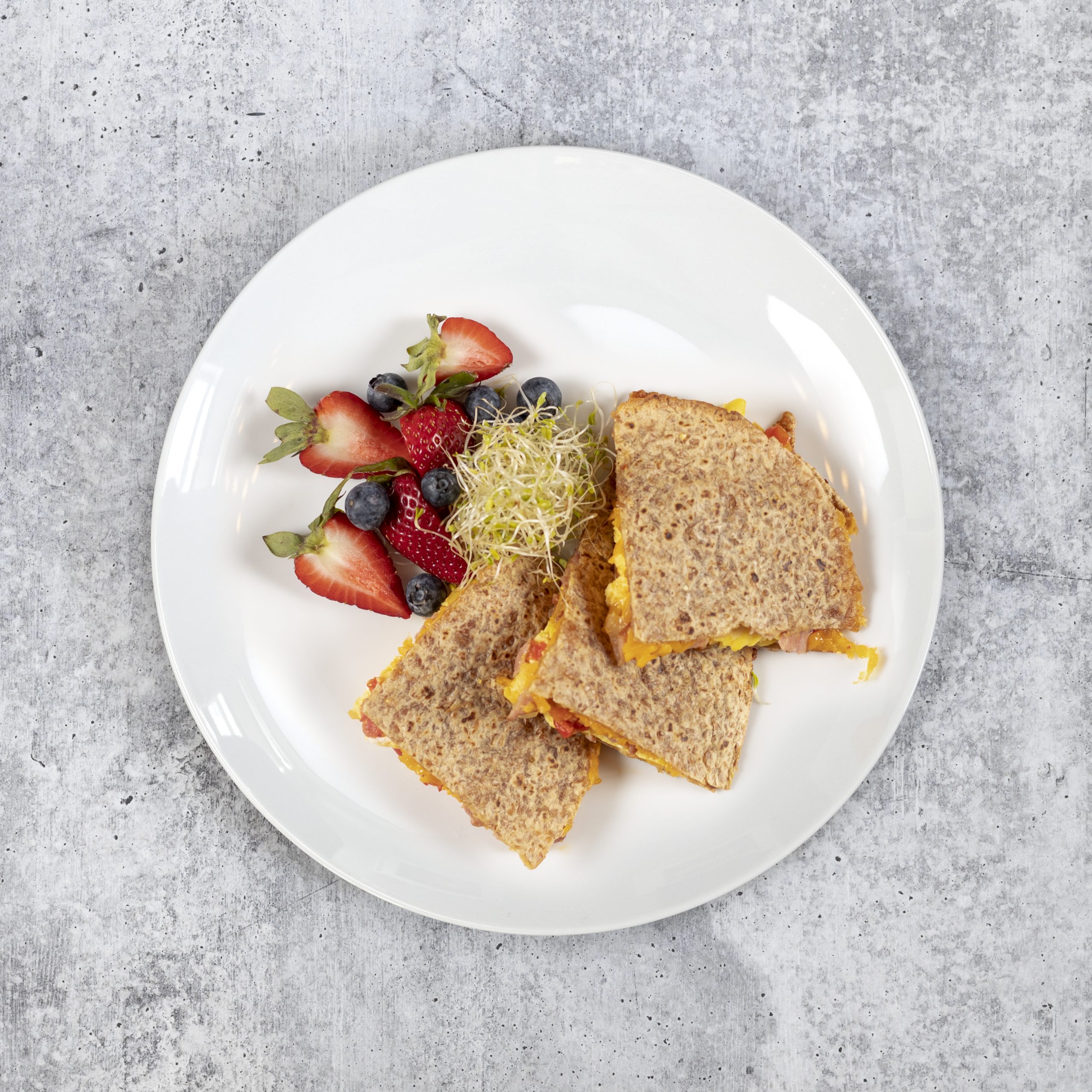 Crispy Turkey Bacon Ranch Breakfast Quesadilla