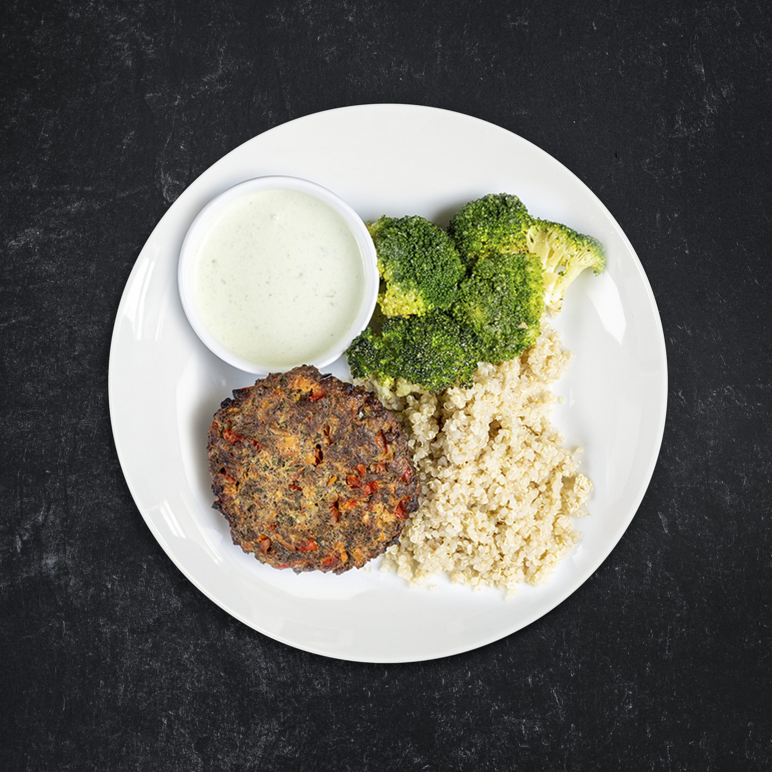 Wild Salmon Cake with Herbed Quinoa