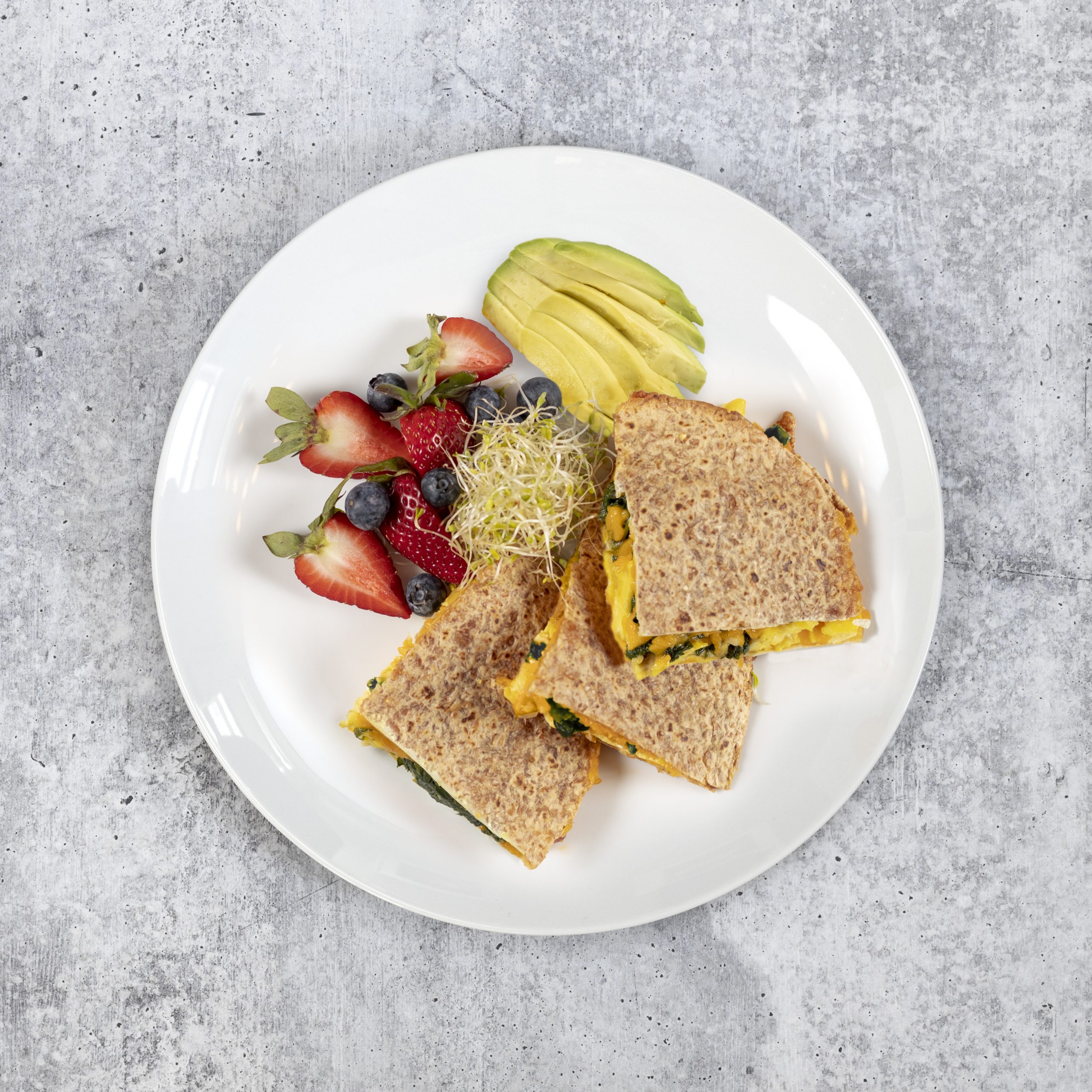 Smashed Avocado & Spinach Breakfast Quesadilla