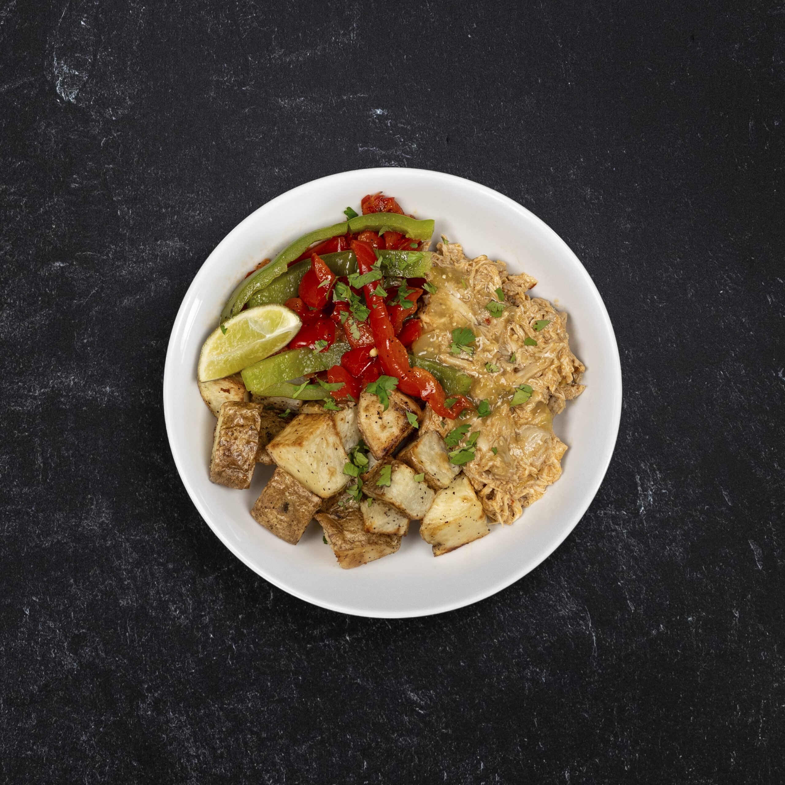 Salsa Verde Free Range Chicken with Roasted Yukon Gold Potatoes