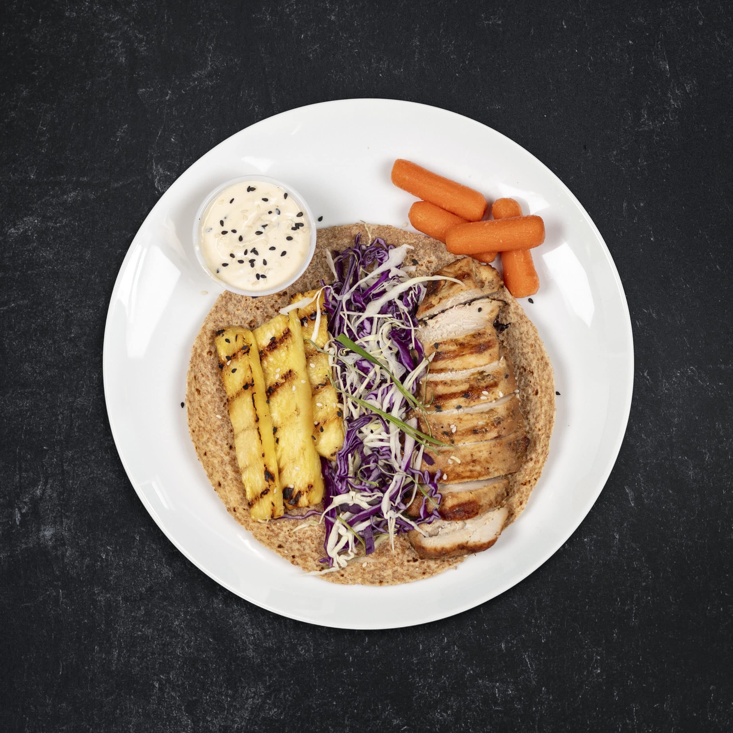 Teriyaki Chicken Wrap with Sesame Ginger Aioli