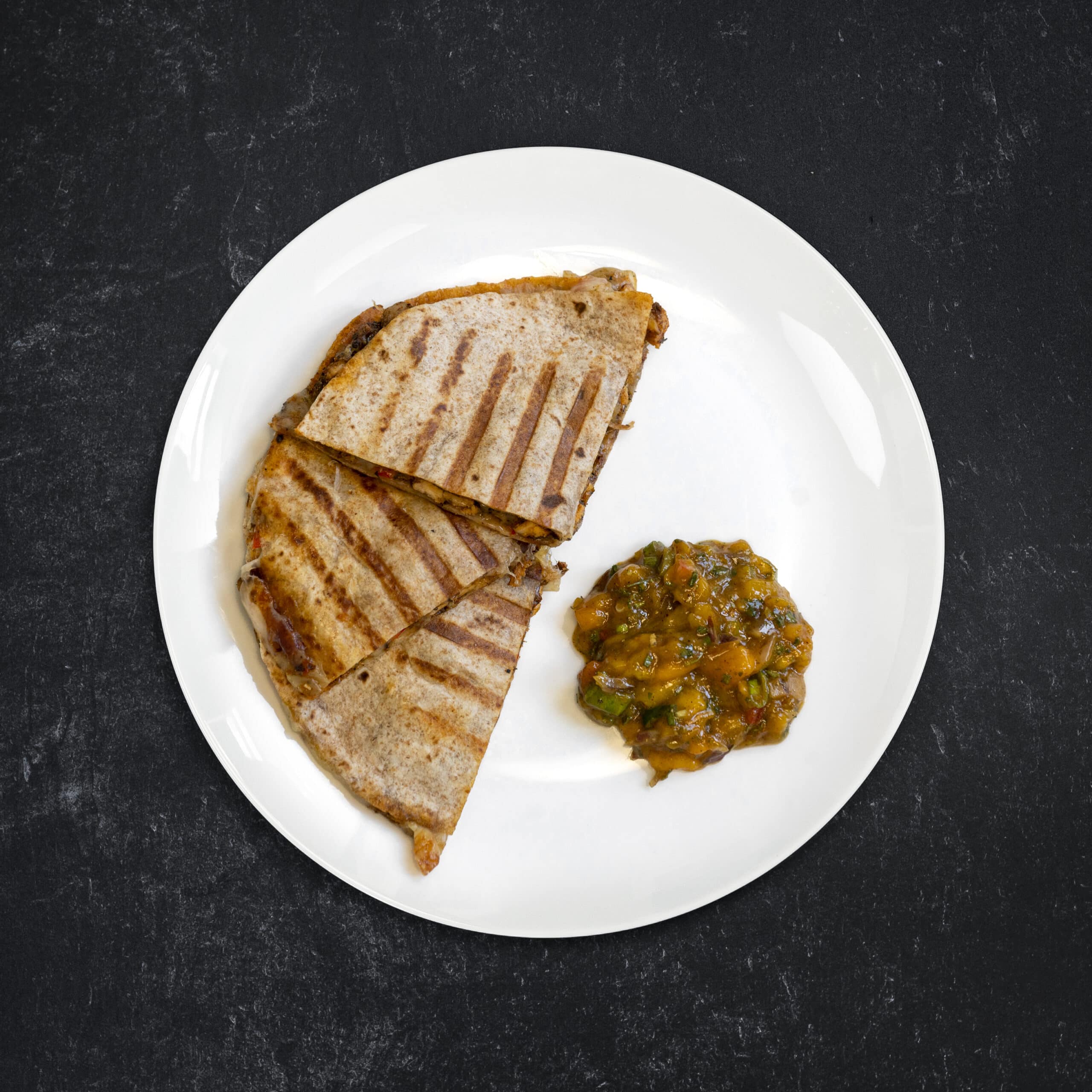 Jamaican Jerk Quesadilla with Mango Salsa