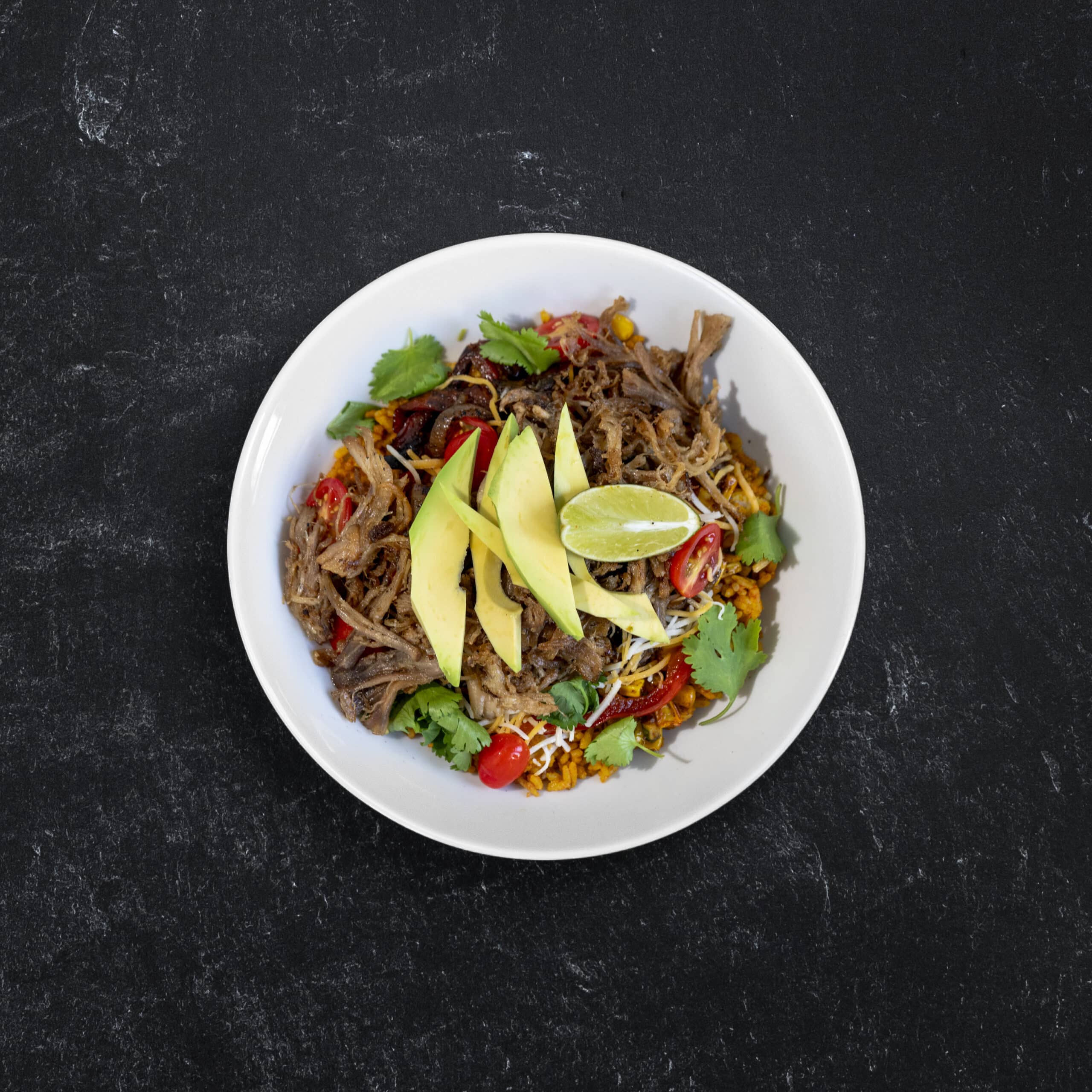 Pulled Pork Carnitas Burrito Bowl