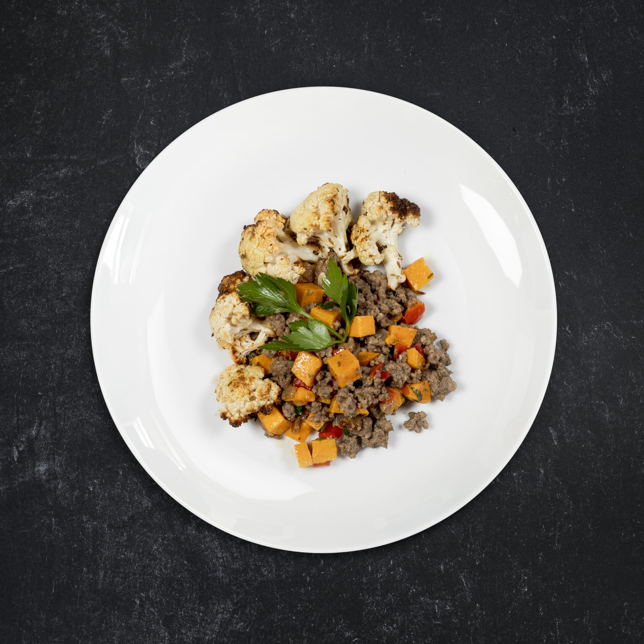 Bison with Sweet Potato Hash