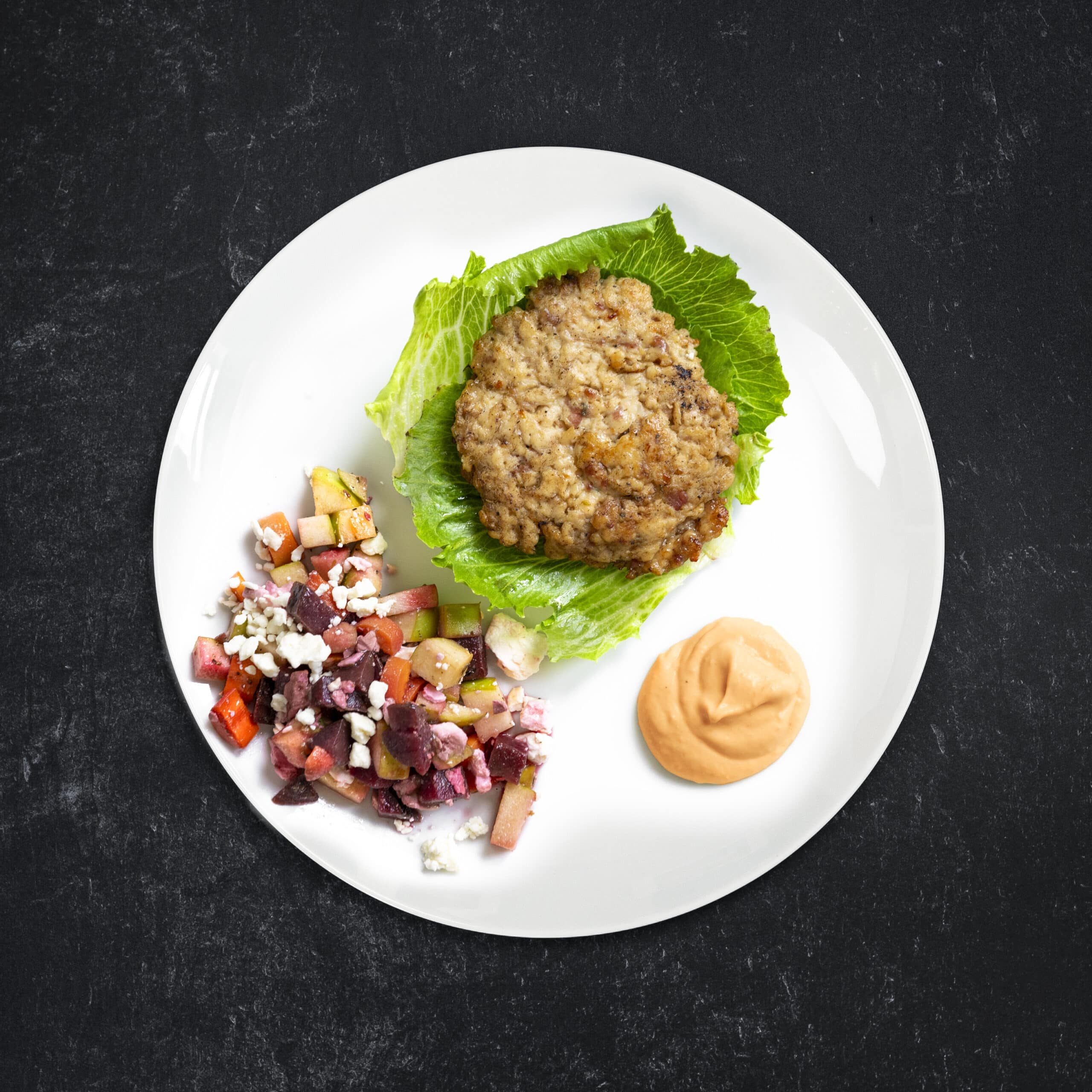Bacon Ranch Chicken Burger Lettuce Wrap with BBQ Aioli