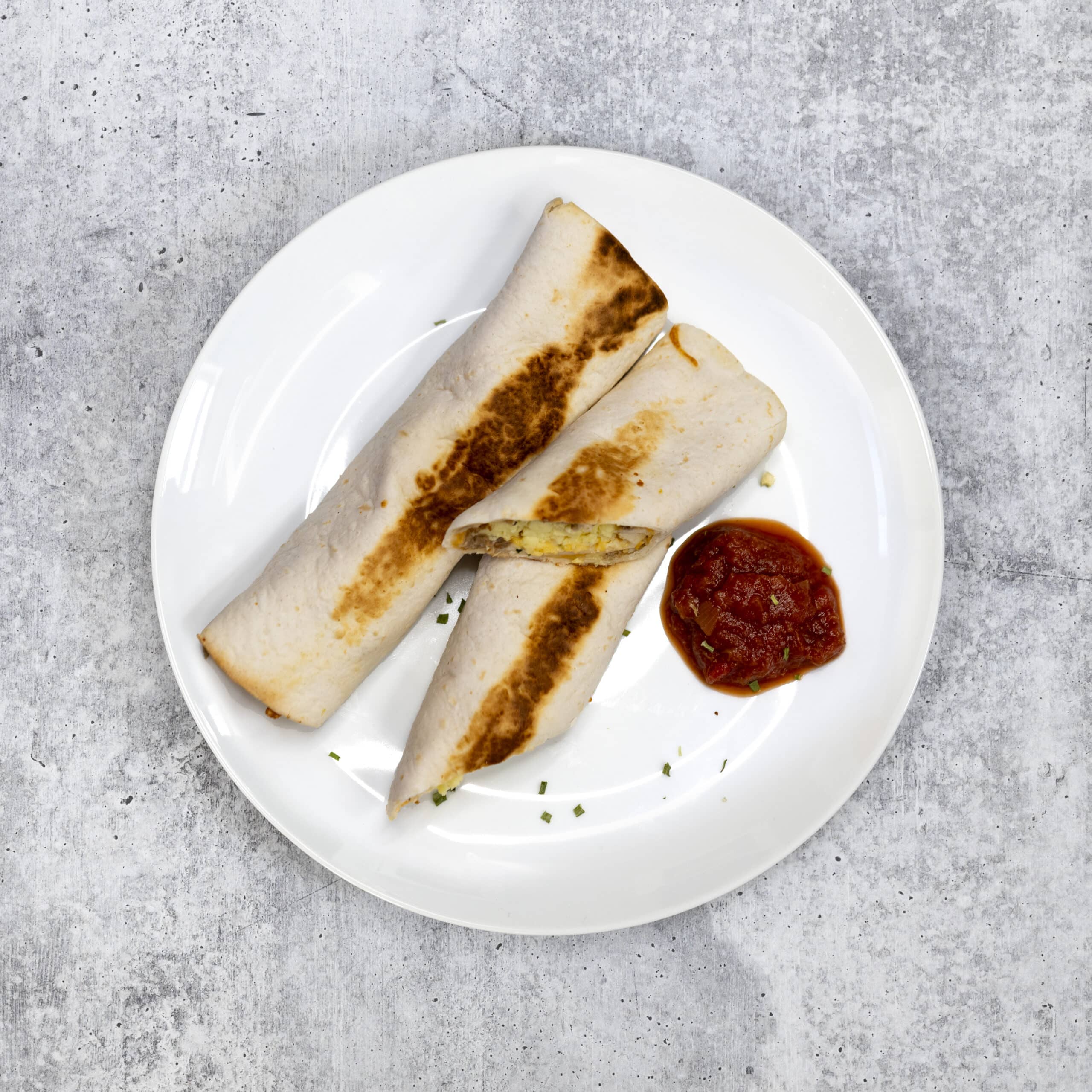 Bacon Cheddar Breakfast Taquito on Low Carb Tortilla