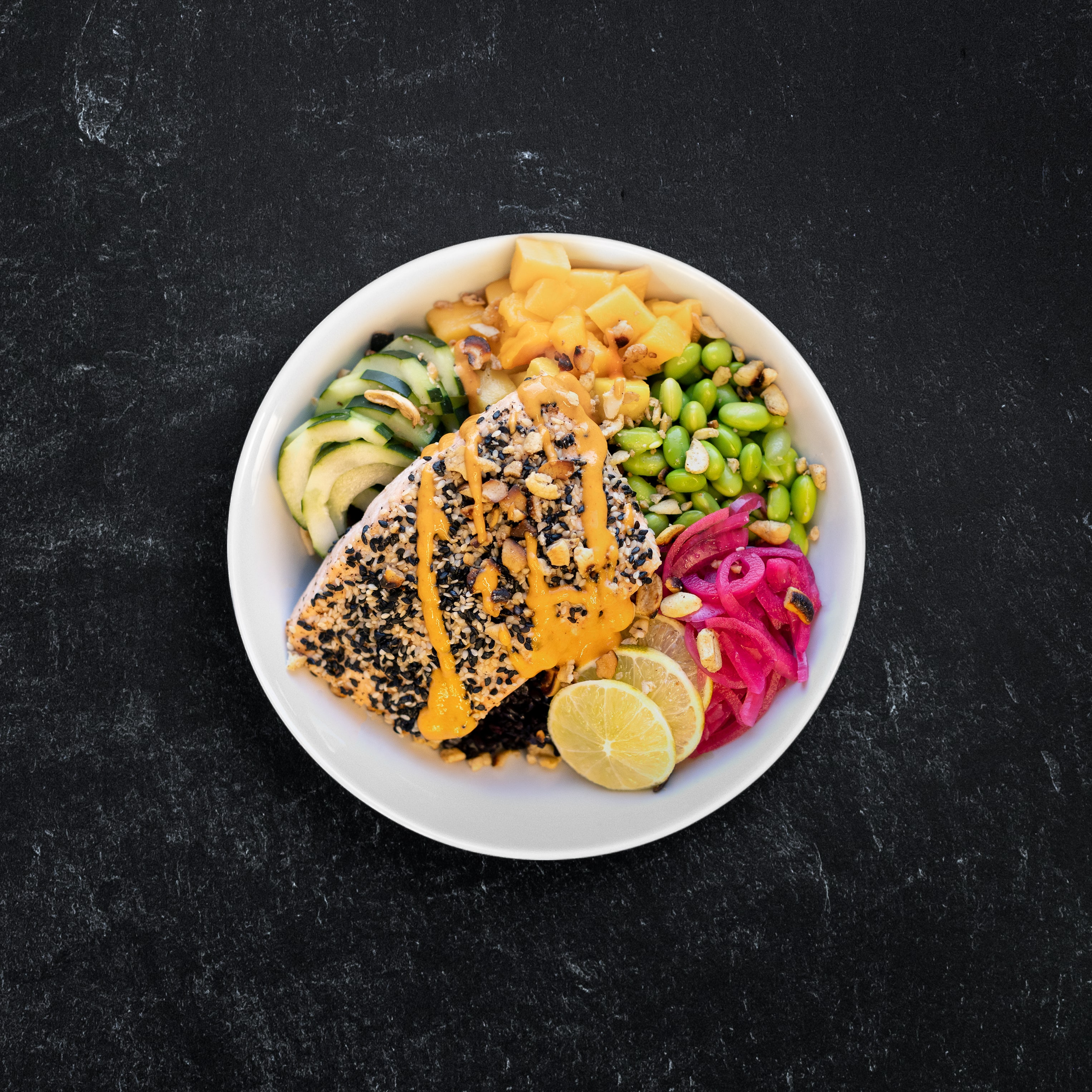 Free Spicy Salmon Black Rice Bowl